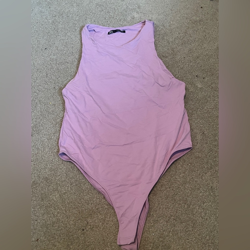 Zara Lavender Tank One-Piece Bodysuit